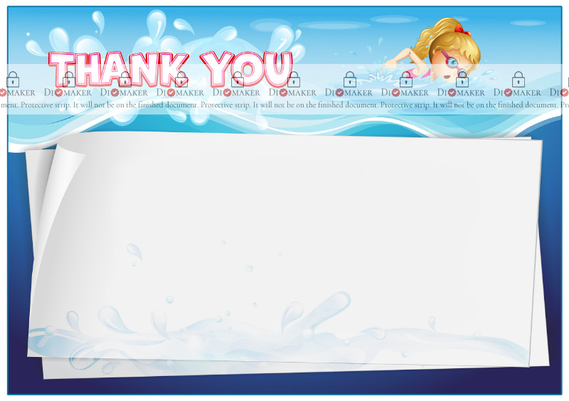 Thank You Card template «Swimming pool»