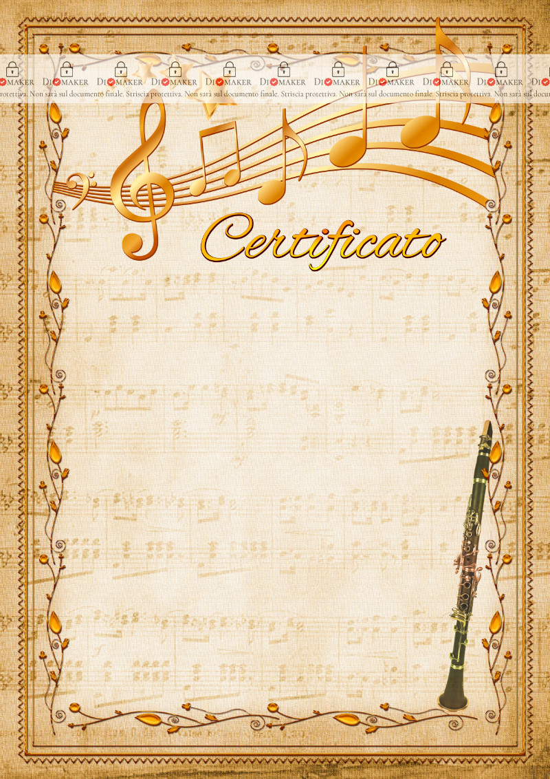 Modello di Certificato «Clarinetto»
