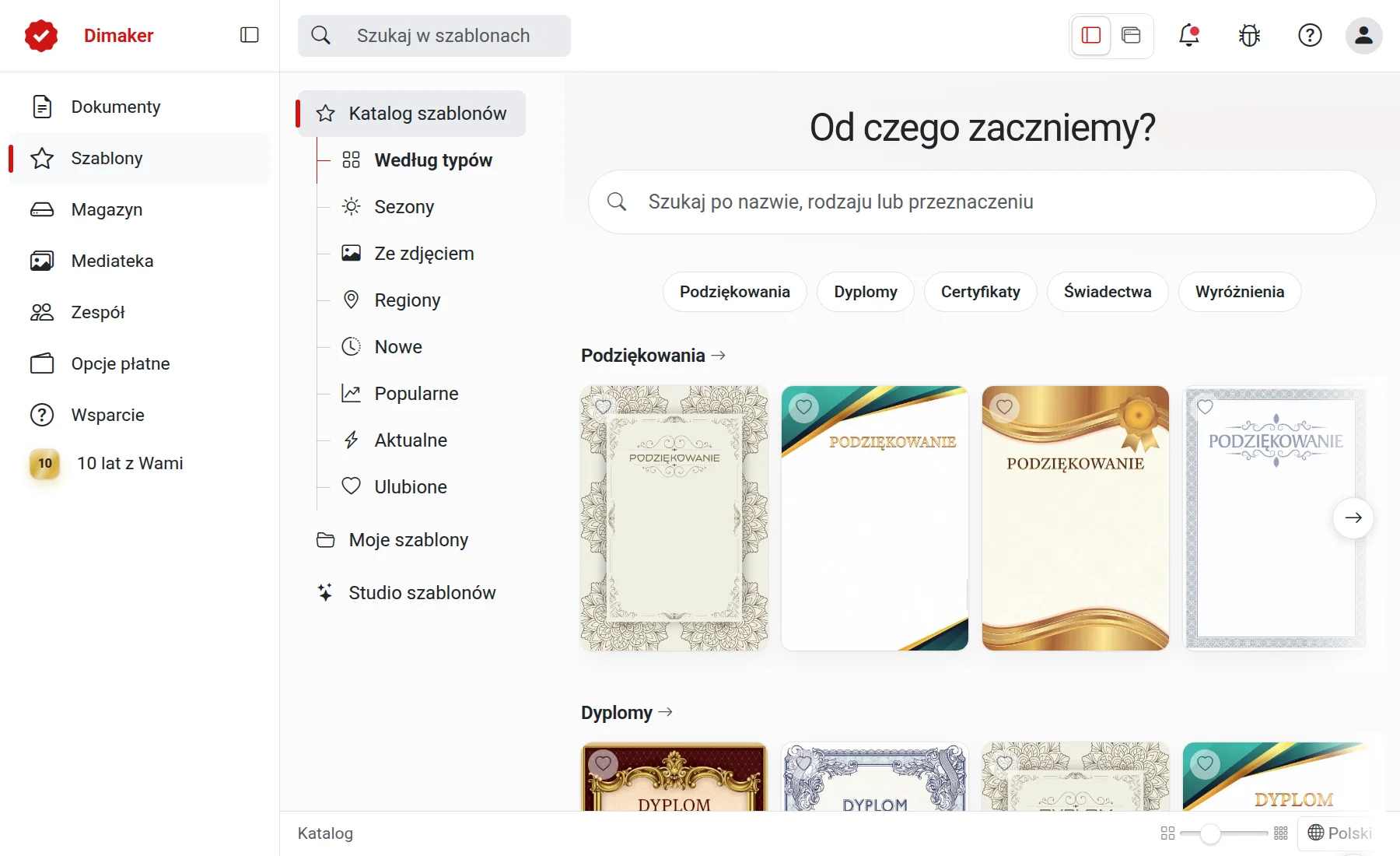 Katalog szablonów