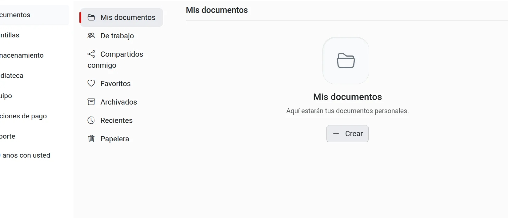Configuración de acceso compartido al documento