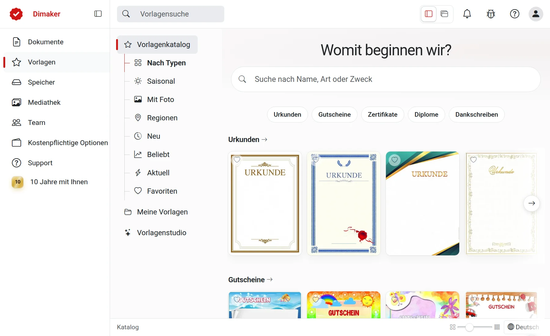 Vorlagenkatalog