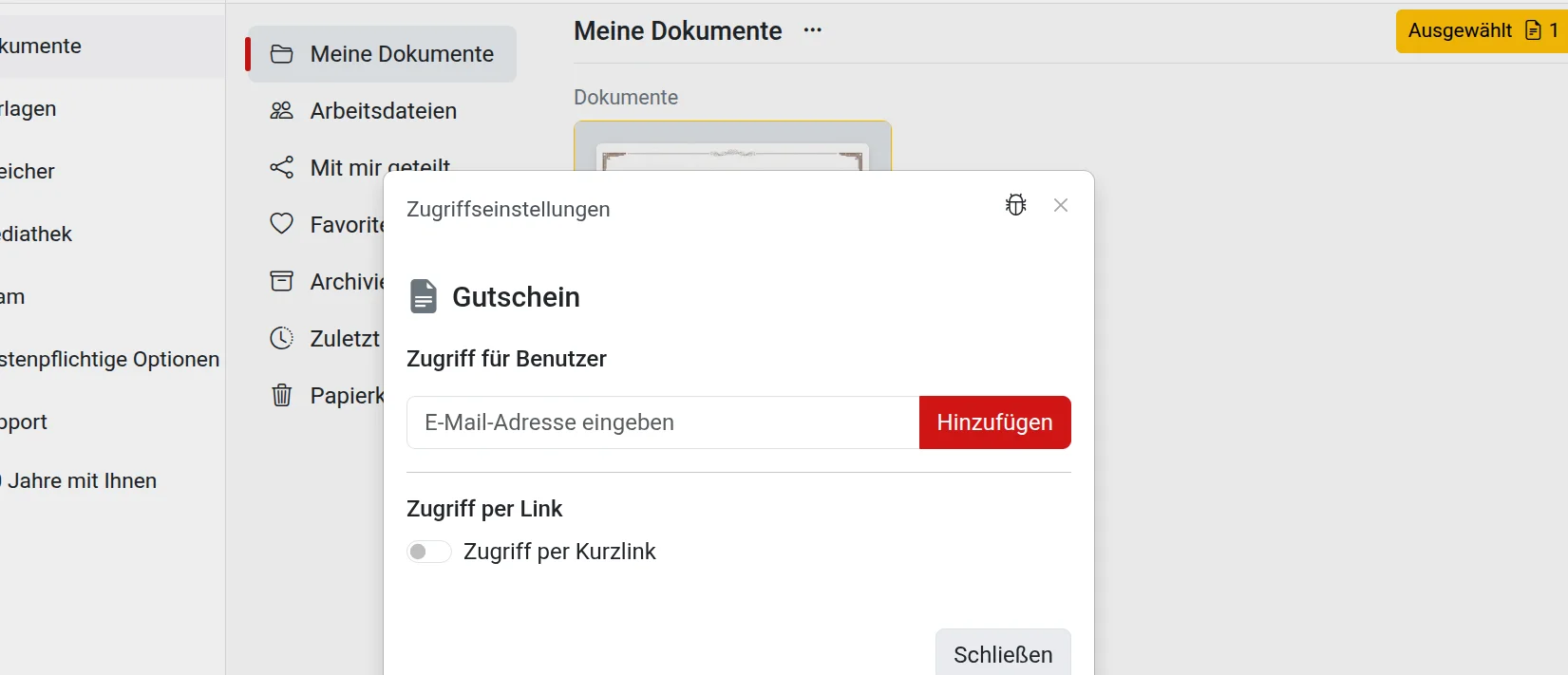 Gemeinsamer Zugriff auf das Dokument