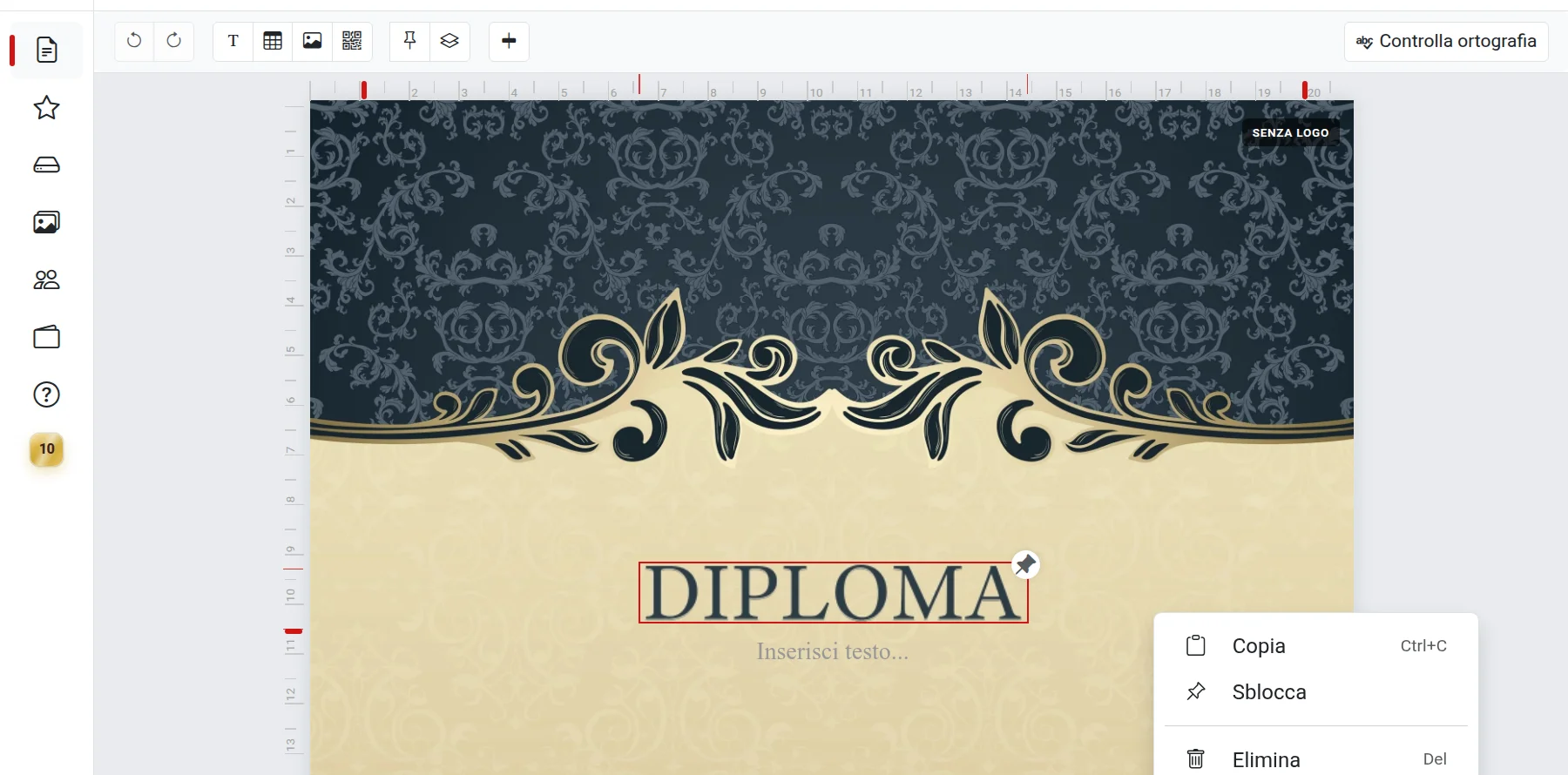 Blocchi fluttuanti nell'editor
