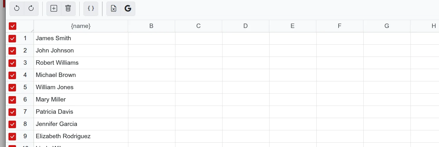 Create documents from a list