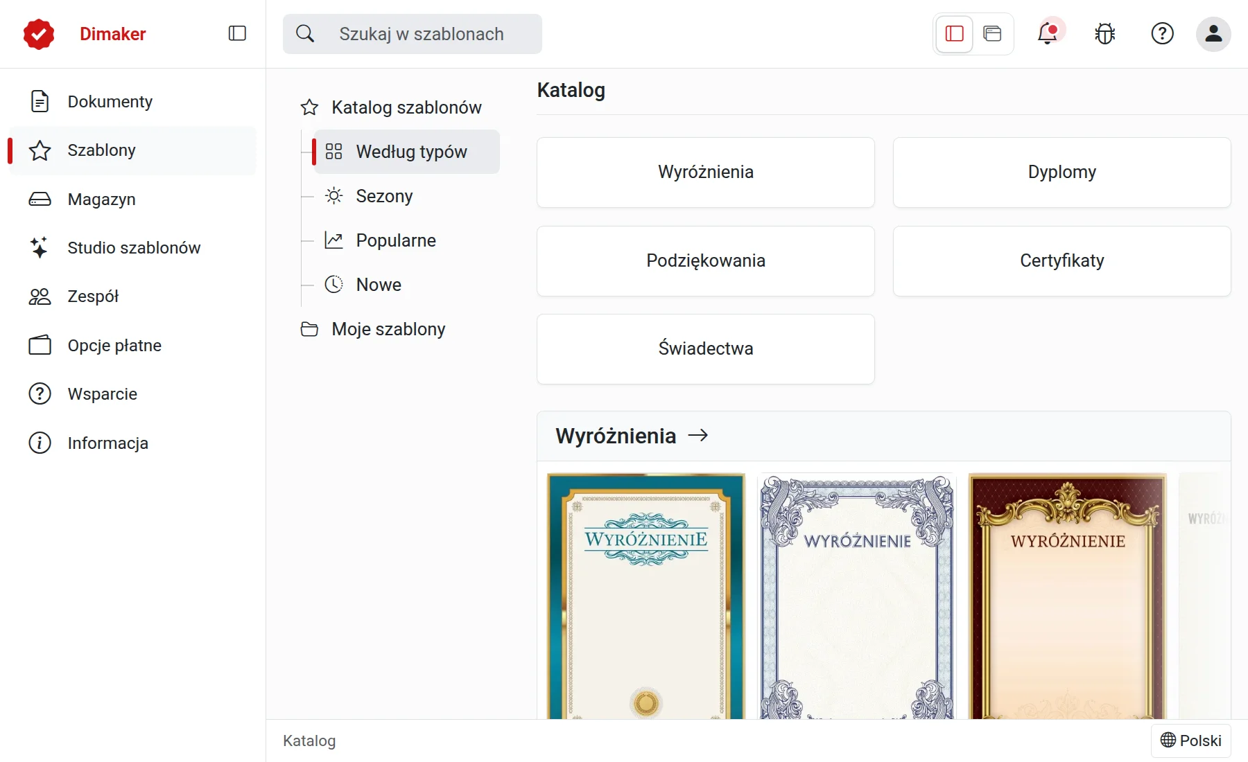 Katalog szablonów