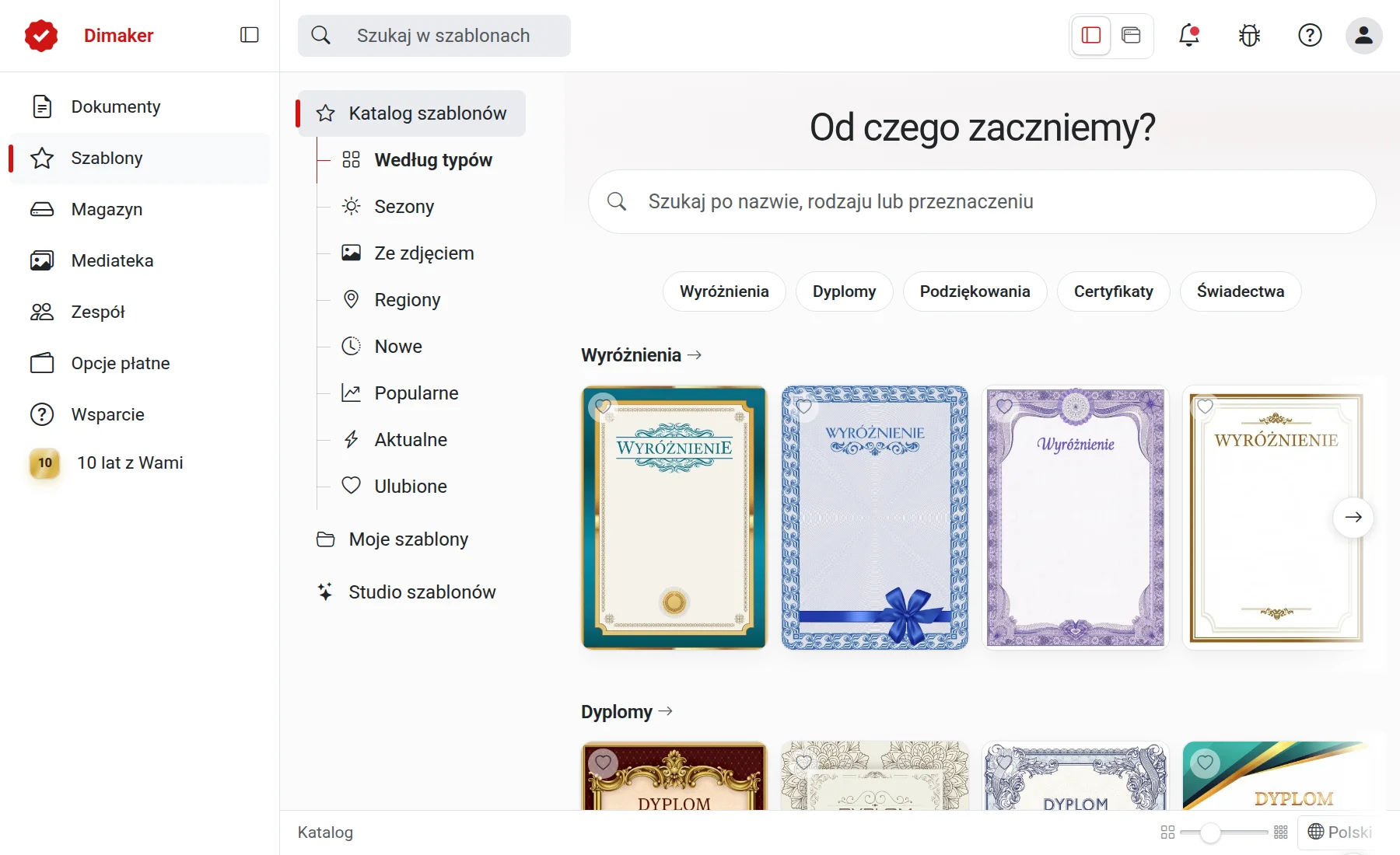 Katalog szablonów
