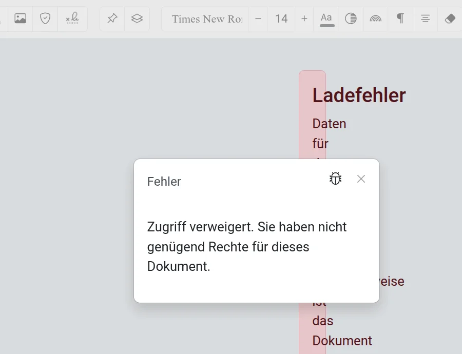 Schriftauswahl im Editor