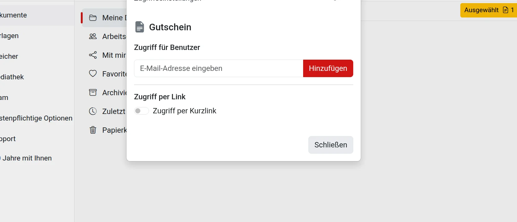 Gemeinsamer Zugriff auf das Dokument