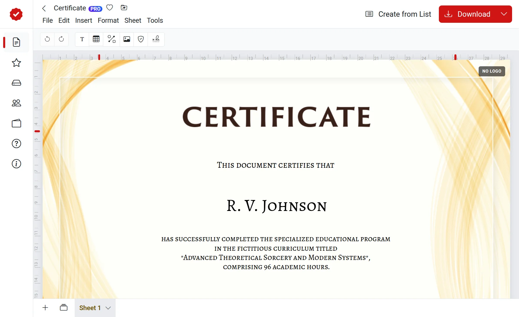 Editor online de diplome și certificate