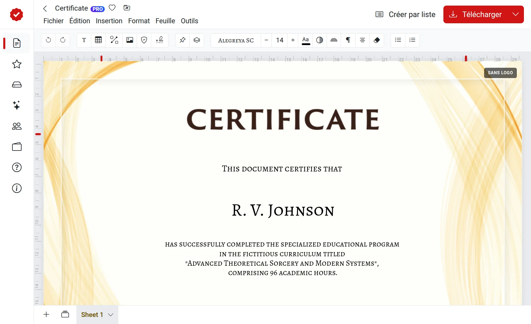 Éditeur en ligne de certificats et diplômes