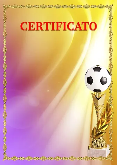 Modello di certificato sportivo «Calcio»
