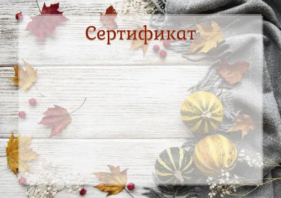 «Жылы күз» көркем сертификаттың үлгісі
