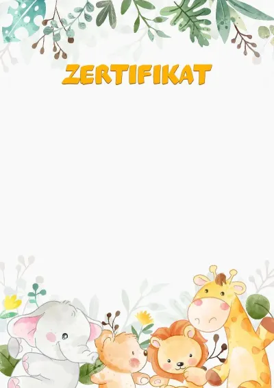 Zertifikat-Vorlage «Safari-Freunde»