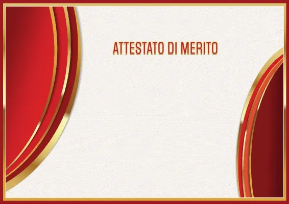 Modello di attestato con stemma «Bagliore rosso»
