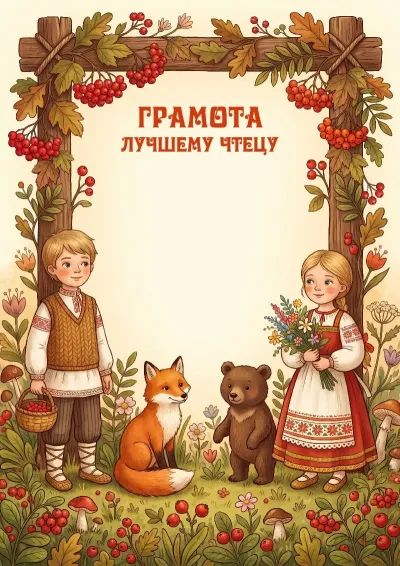 Шаблон грамоты «Русские сказки»