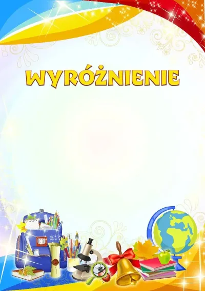 Szablon szkolnego wyróżnienia «Jaskrawe kolory»