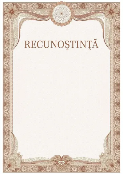 Șablon solemn pentru diplomă de recunoștință nr. 3