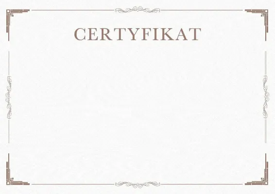 Szablon uroczystego certyfikatu «Minimalizm»