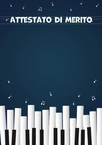 Modello di attestato musicale «Il pianoforte allegro»