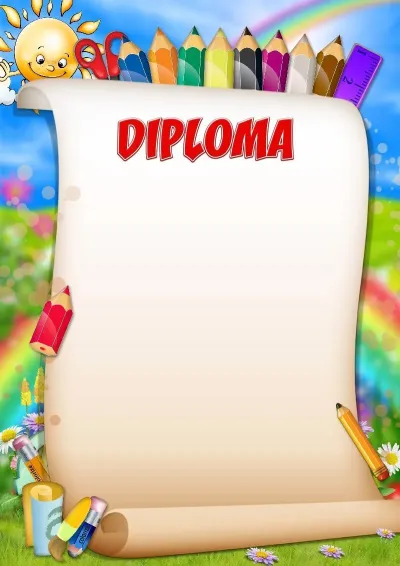 Diploma template «Funny Pencils»