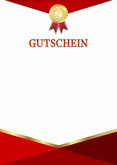 Vorlage für einen feierlichen Gutschein «Rot-goldener Triumph»