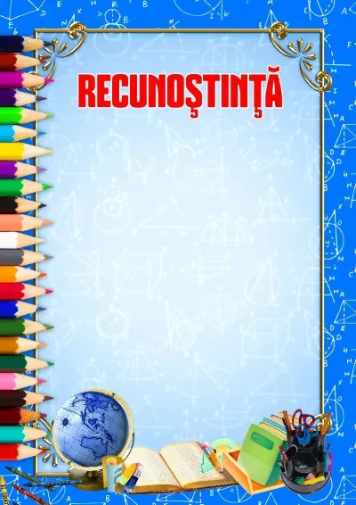 Șablon de scrisoare de mulțumire «Anii de școală»