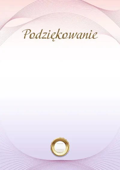 Szablon uroczystego podziękowania „Świt”