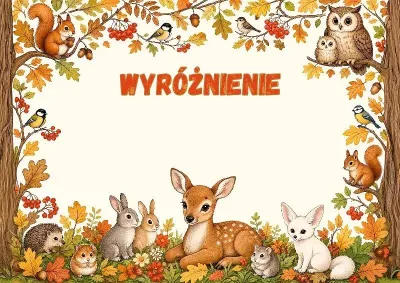 Szablon dziecięcego wyróżnienia «Jesienna bajka»