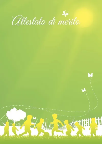 Modello di attestato per bambini «Infanzia felice»