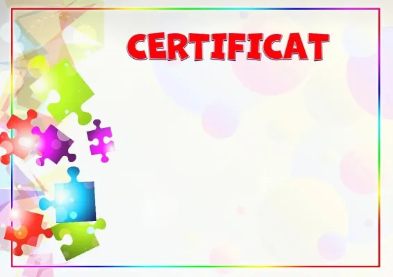Șablon de certificat pentru copii „Caleidoscop de culori”