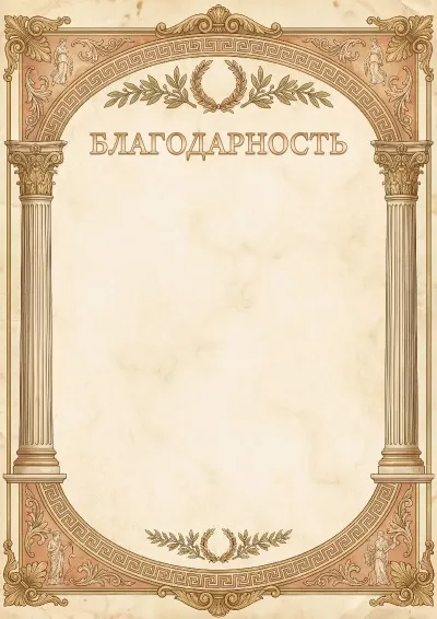 Шаблон школьной благодарности «Олимп»