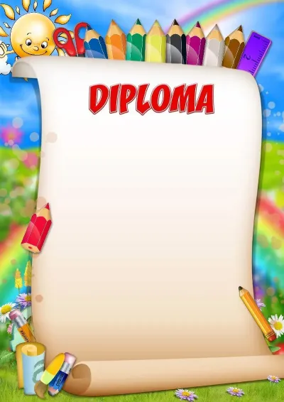 Modello di diploma «Matite allegre»