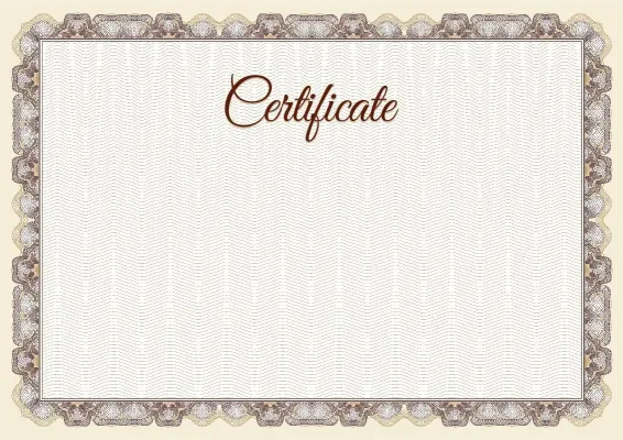 Ceremonial certificate template «Noble Platinum»