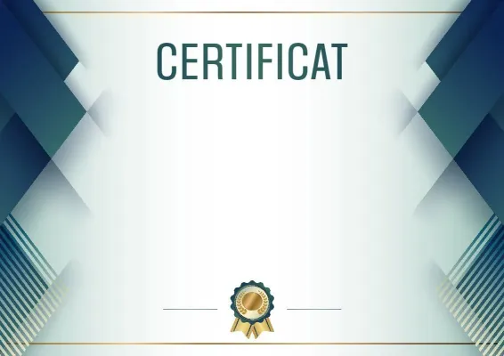 Șablon solemn pentru certificat „Oțel albastru”