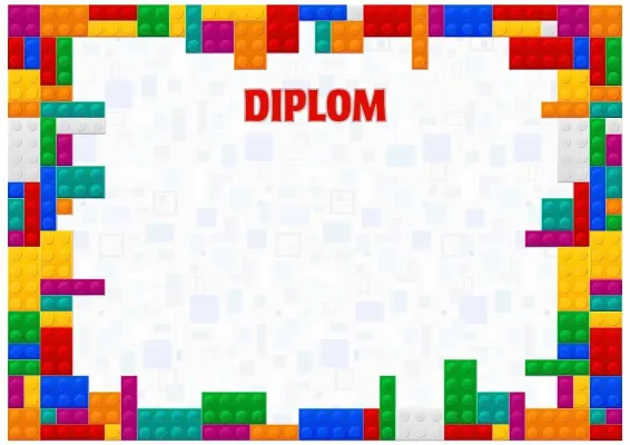 Diplom-Vorlage für Kinder «Farben der Kindheit»