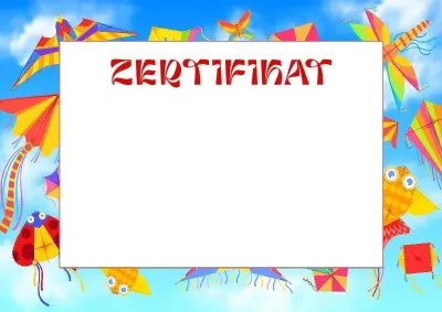 Kinder-Zertifikat-Vorlage «Origami»