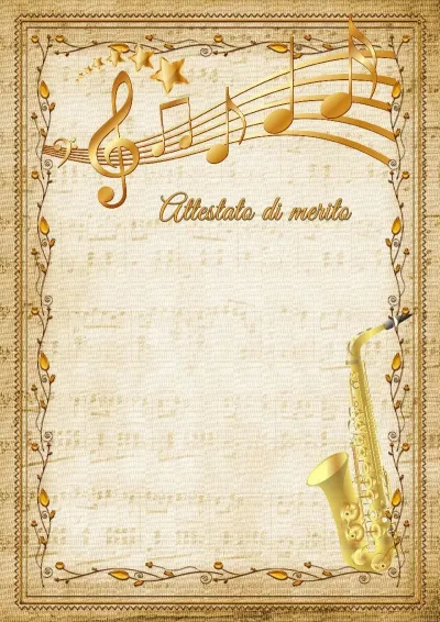 Modello di attestato musicale «Sassofono»