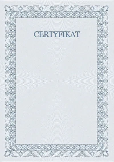 Szablon uroczystego certyfikatu nr 5