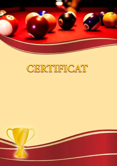 Modèle de certificat sportif «Billard»