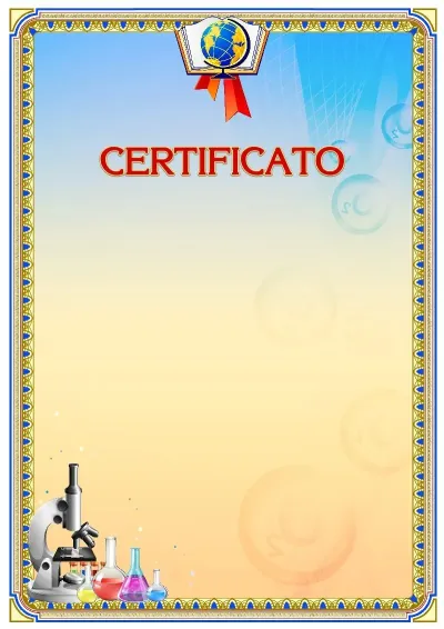 Modello di certificato scolastico «La forza della chimica»