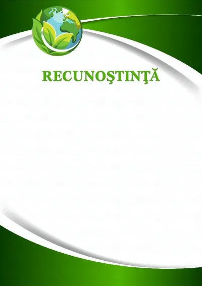 Șablon de recunoștință „Planeta verde”