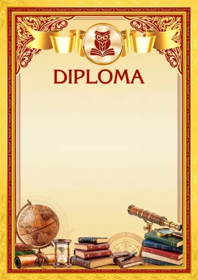 School diploma template «Peaks of Excellence»