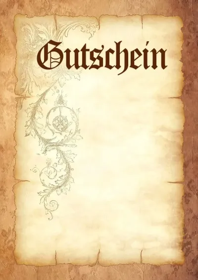 Kunstvorlage Gutschein „Pergamentstärke“