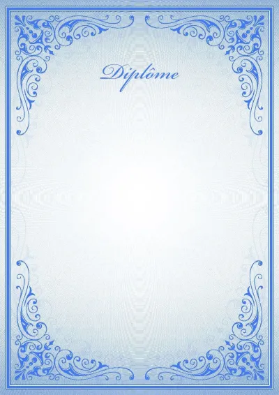 Modèle de diplôme solennel «Motifs bleus»