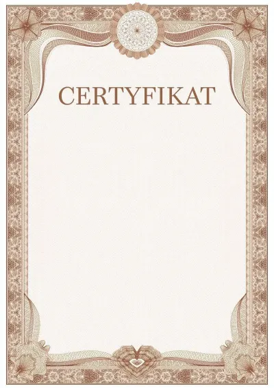 Szablon uroczystego certyfikatu nr 3
