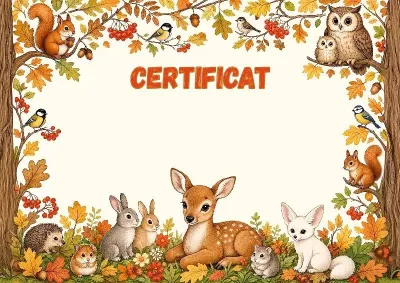 Modèle de certificat pour enfants «Conte d'automne»