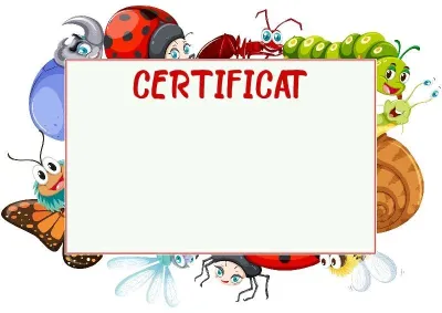 Șablon pentru certificat pentru copii „Gândăcei și păianjeni”