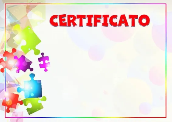 Modello di certificato per bambini «Caleidoscopio di colori»