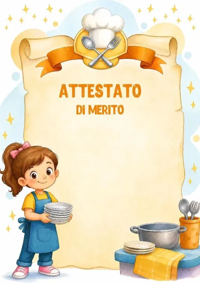 Modello di attestato «Piccola massaia e aiutante»