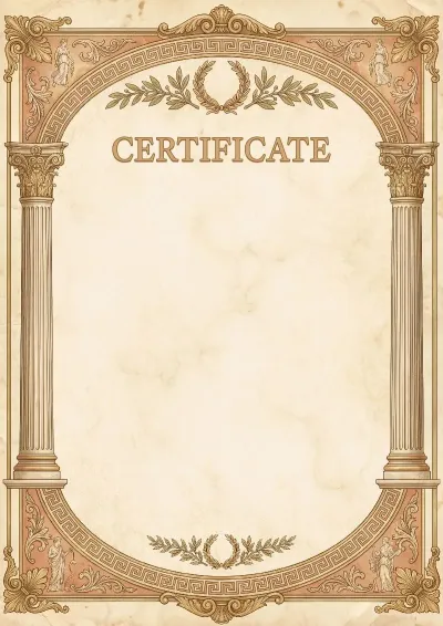 School certificate template «Olympus»